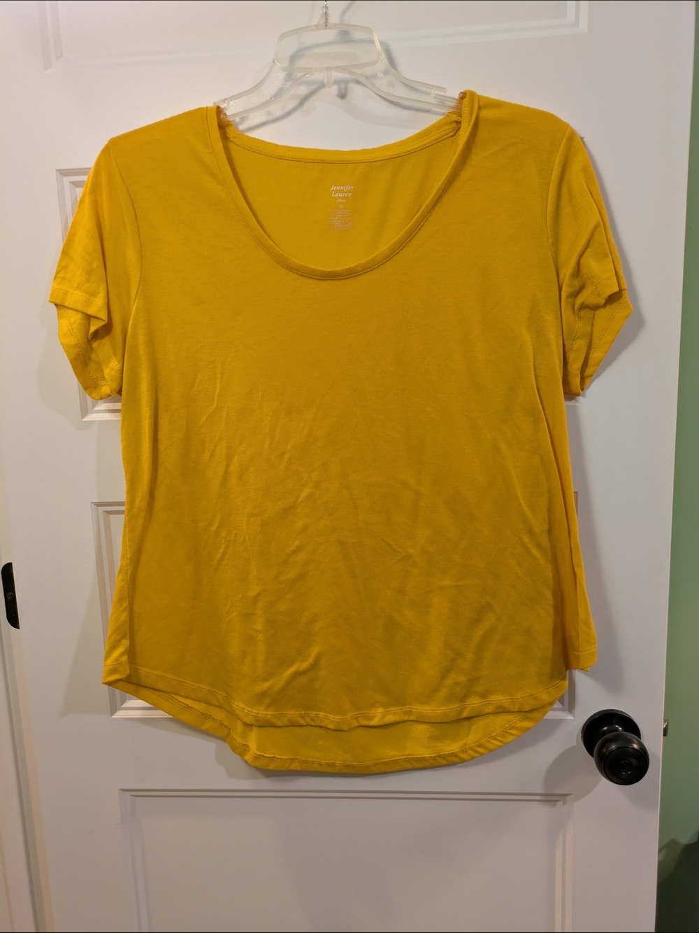 Everyday Scoop Neck Tee in Mustard Yellow